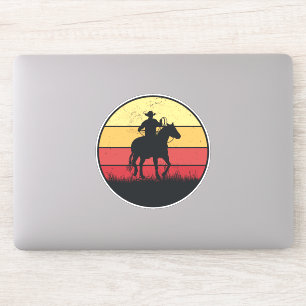 Sticker Cowboy équitation Cheval Sunset Vintage Texas Boy 