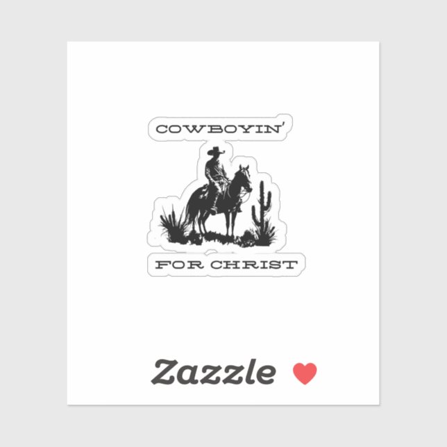 Sticker Cowboyin' pour Christ (Feuille)