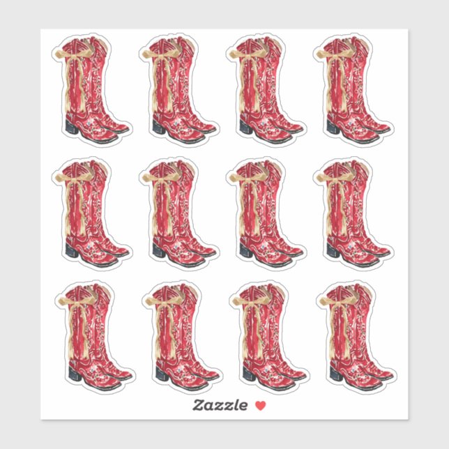 Sticker Cowgirl Enveloppe de Noël Sceau (Feuille)