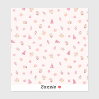 Sticker Cozy Pink Christmas Pattern