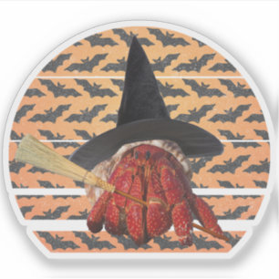 Sticker Crabe à sorcières Amusant Halloween Hermite Crabe 