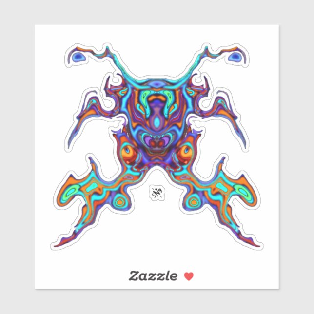 Sticker Crabe guerrier masqué alien insectoid v1 (Feuille)