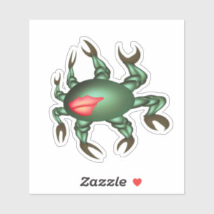 Sticker Crabe vert souriant