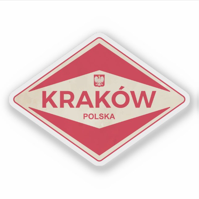 Sticker Cracovie Pologne Vintage (Devant)