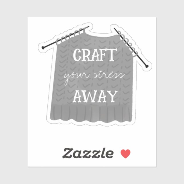 Sticker Craft your stress Away Knitting  (Feuille)