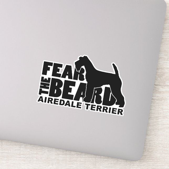 Sticker Craindre la barbe Decal pour Airedale Terrier Aver (Détail)