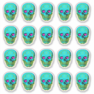 Sticker Crâne à sucre en Aqua