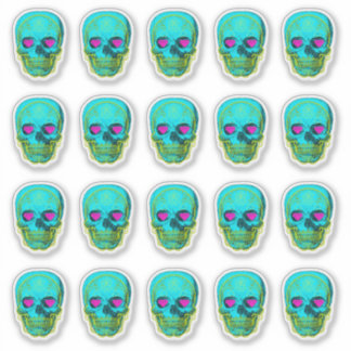 Sticker Crâne à sucre en Aqua