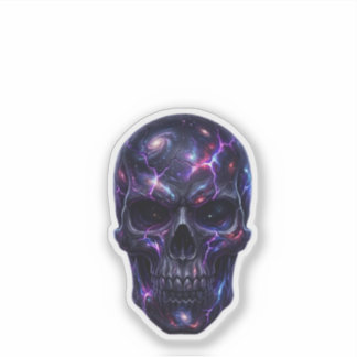Sticker Crâne Cosmique Creusé Par Le Vide