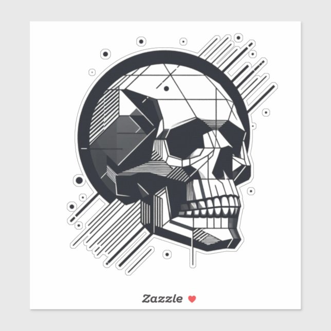 Sticker Crâne dans différents styles 34 (Feuille)