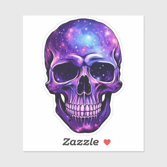 Sticker Crâne de galaxie violette (Feuille)