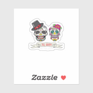Sticker Crâne de mariage de mariés jusqu'à ce que la mort