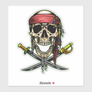 Sticker Crâne de pirate d'épée