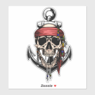 Sticker Crâne de pirate nautique