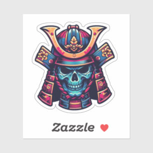 Sticker Crâne japonais Samurai
