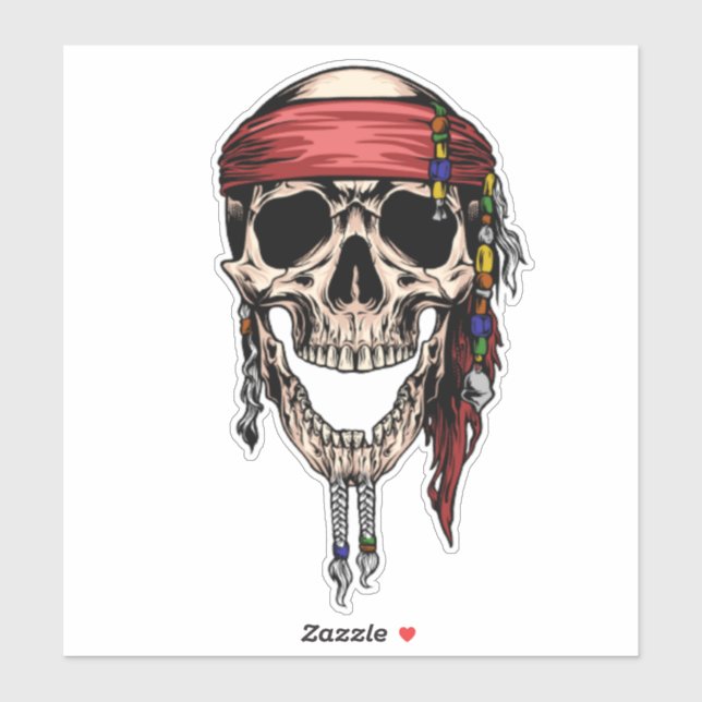 Sticker crâne pirate (Feuille)