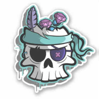 Sticker crâne pirate