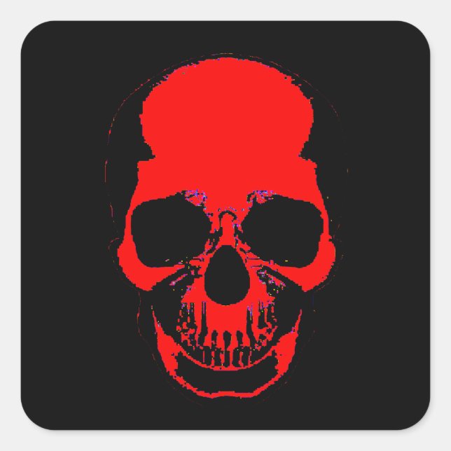 Sticker crâne rouge - Sticker crâne - Sticker crân (Devant)