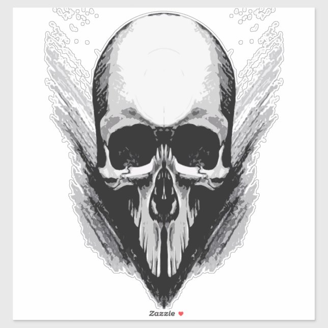 Sticker Crâne vectorielle (Feuille)