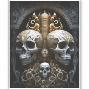 Sticker Crânes Horreur gothique Goth Art surréel