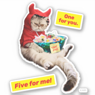 Sticker Cranky Devil Cat