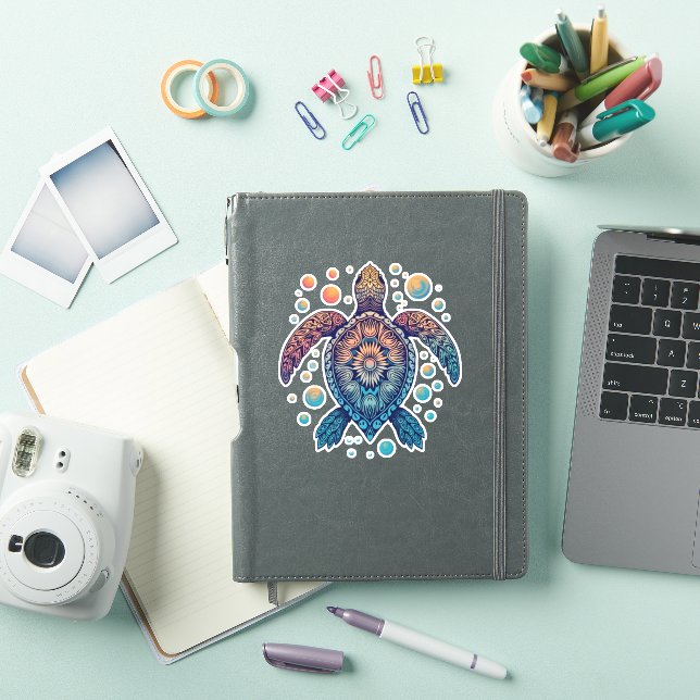 Sticker Cravate Hawaiian Sea Turtle-Dye Hawaii Vacances Pl (Couverture iPad)