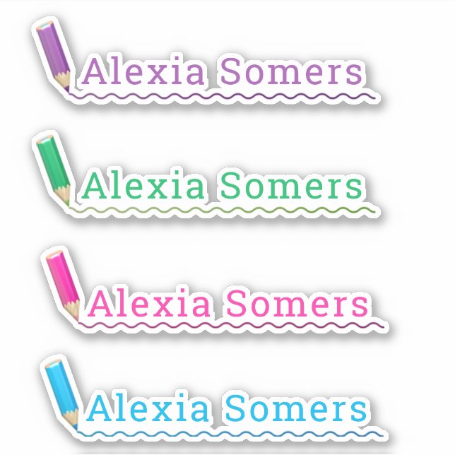 Sticker crayons/crayons de couleur scolaire nom personnali (Devant)