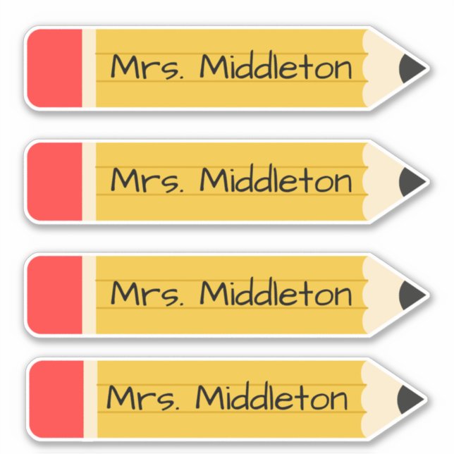 Sticker Crayons enseignants personnalisés (Devant)