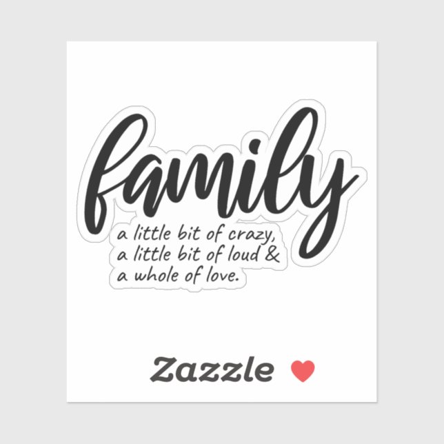 STICKER CRAZY FAMILLE QUOTE (Feuille)