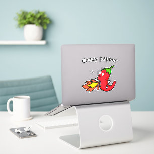 Sticker Crazy Pepper Funny Red Chili Hot Vegables