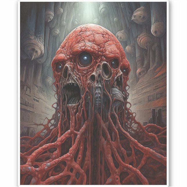 Sticker Créature Alien Sci-fi Horreur Art (Devant)