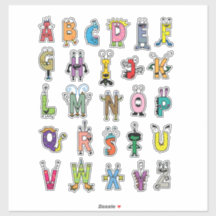 Créatures de l'alphabet Fantaisiste | Planche d'au