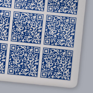Sticker Créer 9 codes QR bleu marine transparents scannabl