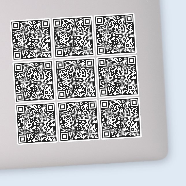 Sticker Créer 9 codes QR scannables instantanément Noir Bl (Créateur téléchargé)