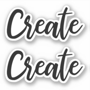 Sticker Créer - élégant script noir