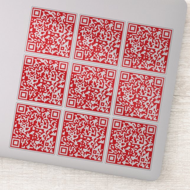 Sticker Créer un code QR rouge numérisable (modifiable) (Détail)