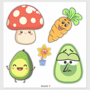 Sticker Créez votre propre Champignon adorable Kawaii Funn