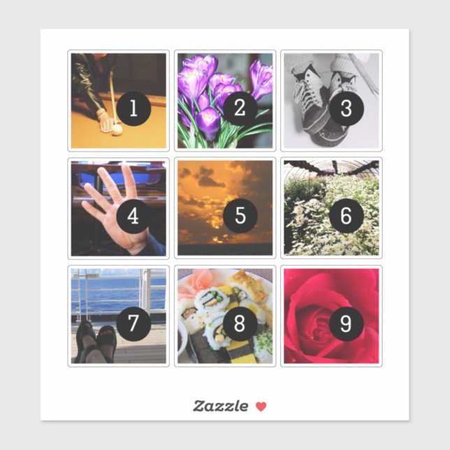 Sticker Créez votre propre décor facilement avec 9 images  (Feuille)