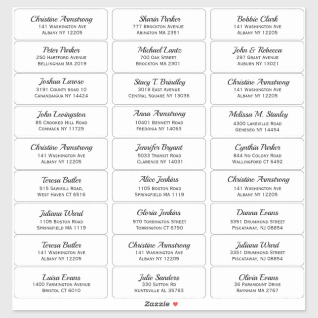 Sticker Créez votre propre nom et adresse d'invité (Feuille)