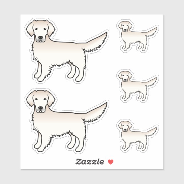Sticker Crème anglaise Golden Retriever mignon chien de de (Feuille)