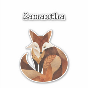 Sticker Crème Brown cool Orange Fox