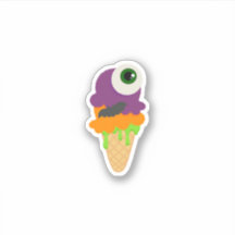 Crème glacée mignonne aux yeux d'Halloween