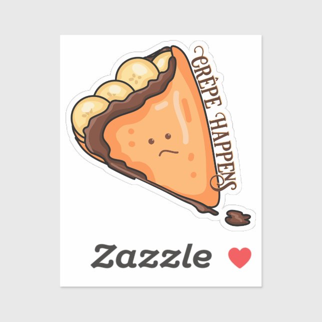 Sticker Crêpe Happy Food Pun (Feuille)