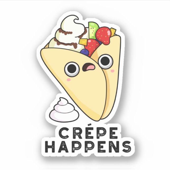 Sticker Crepe se passe amusant jeu de nourriture (Devant)