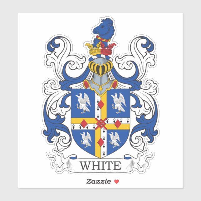Sticker Crest de la famille blanche (Feuille)