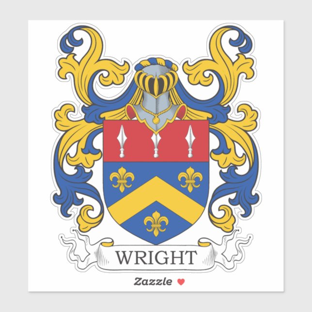 Sticker Crest de la famille Wright (Feuille)