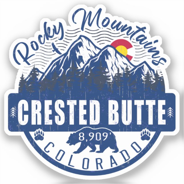 Sticker Crested Butte Colorado - Camping Ski Souvenirs (Recto)