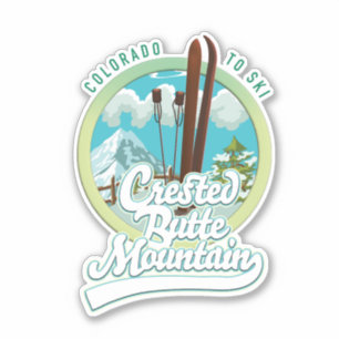 Sticker Crested Butte Mountain Colorado Ski logo devient