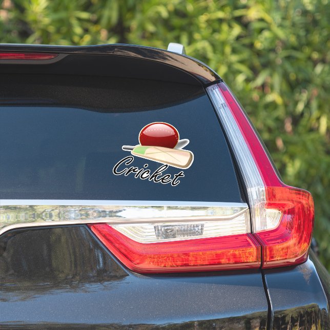 Sticker Cricket, chauve-souris et balle (Côté voiture)
