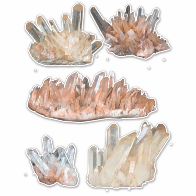 Sticker cristaux de quartz pierres gemmes images géologie (Devant)